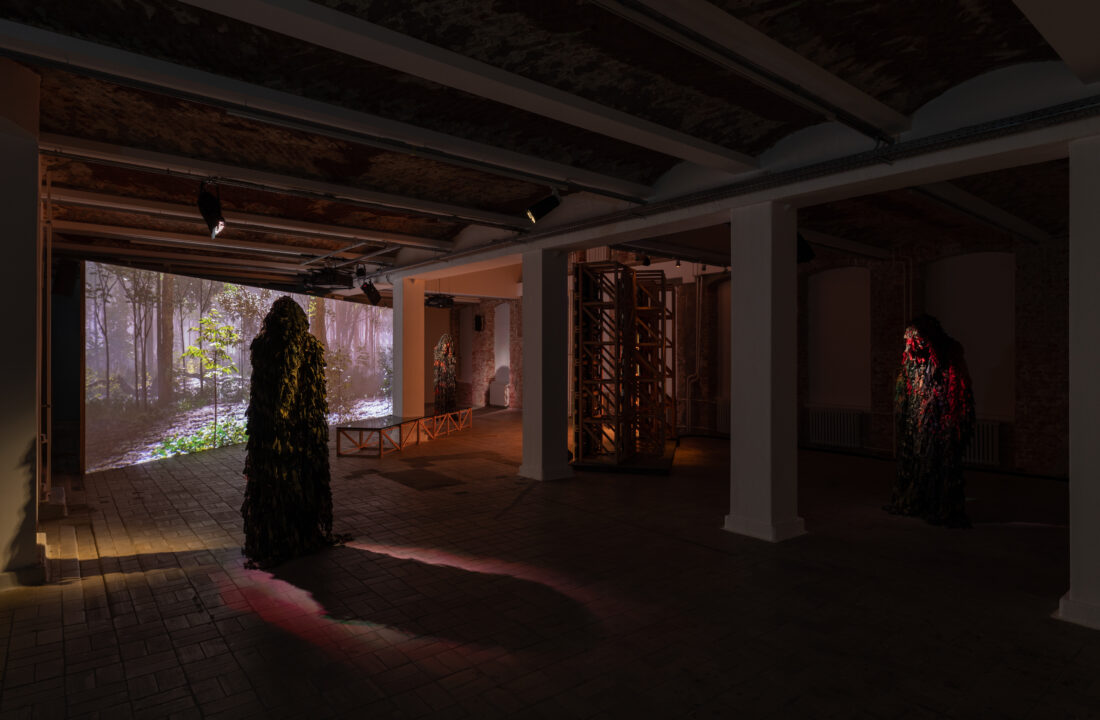 Installation view of Christopher Kulendran Thomas: Another World, KW Institute for Contemporary Art London (2022)