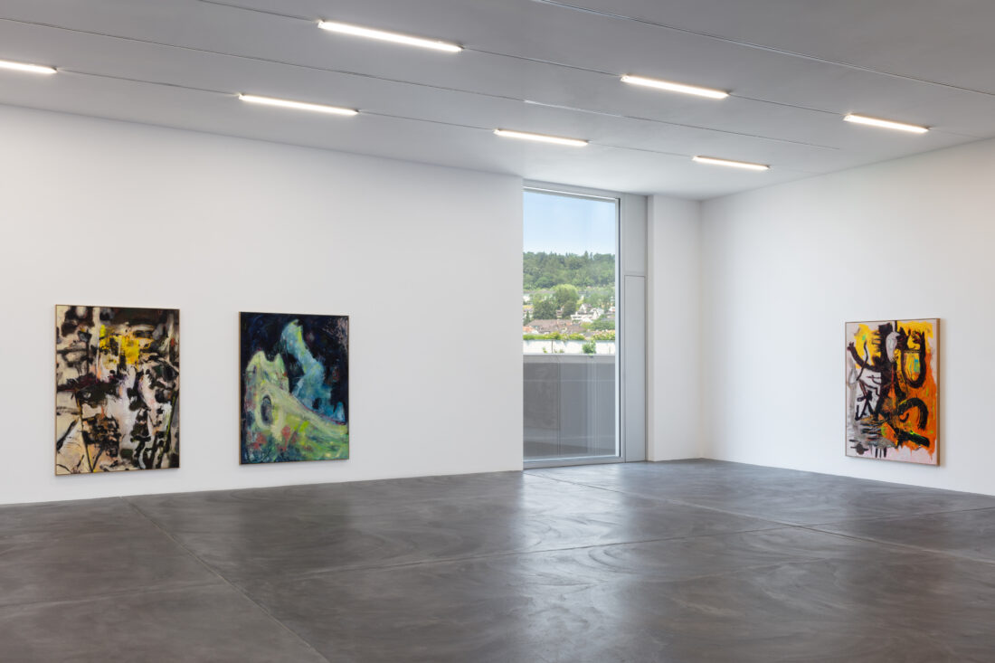 Installation views of the exhibition 'FOR REAL' by Christopher Kulendran Thomas at Kunsthalle Zürich, 2023.