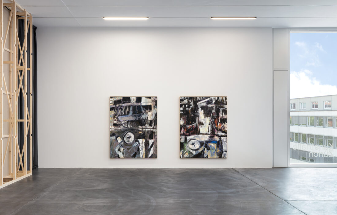 Installation views of the exhibition 'FOR REAL' by Christopher Kulendran Thomas at Kunsthalle Zürich, 2023.